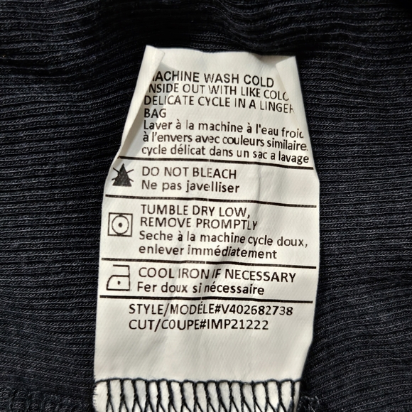 Vince Ribbed Knit High Neck Tank Top Navy Blue Stretchy Pima Cotton - Picture 7 of 7